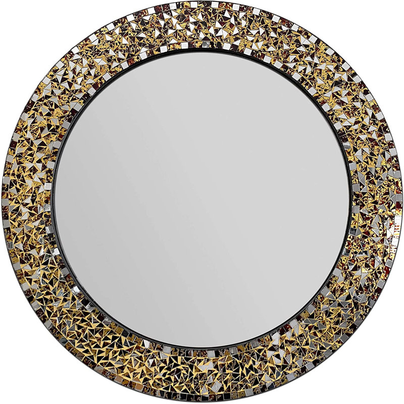 Brodde Beveled Venetian Accent Wall Mounted Mirror, Golden Sands