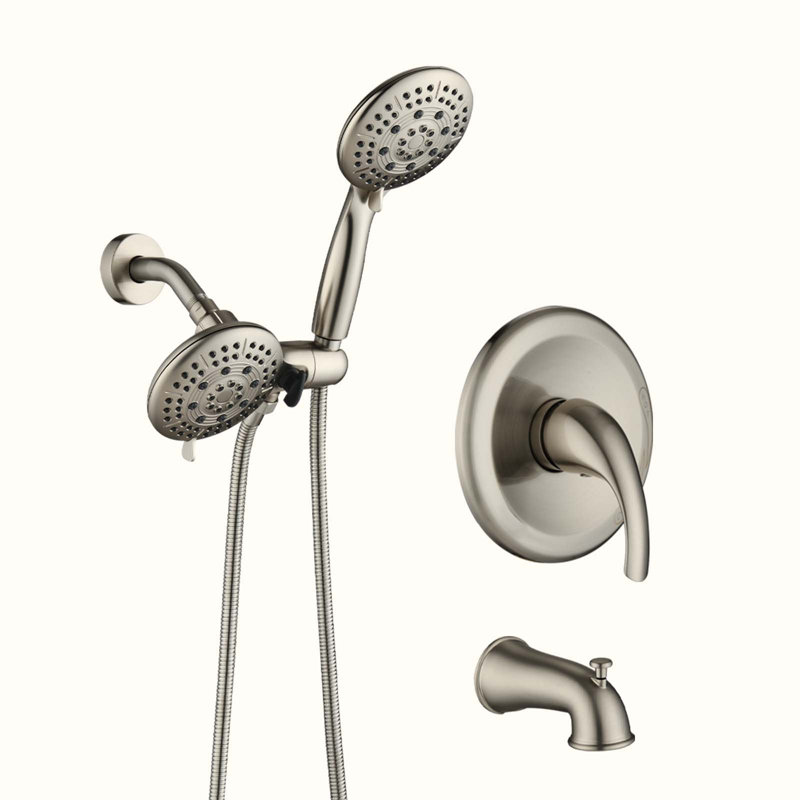 Complete Shower System with Rough in-Valve, Brushed Nickel