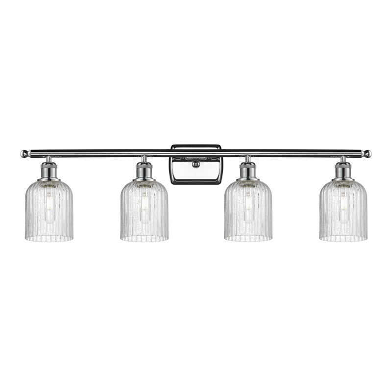 Éclairage pour meuble-lavabo à 4 lumières à intensité variable Fiennes Veil, Chrome poli, Grainé