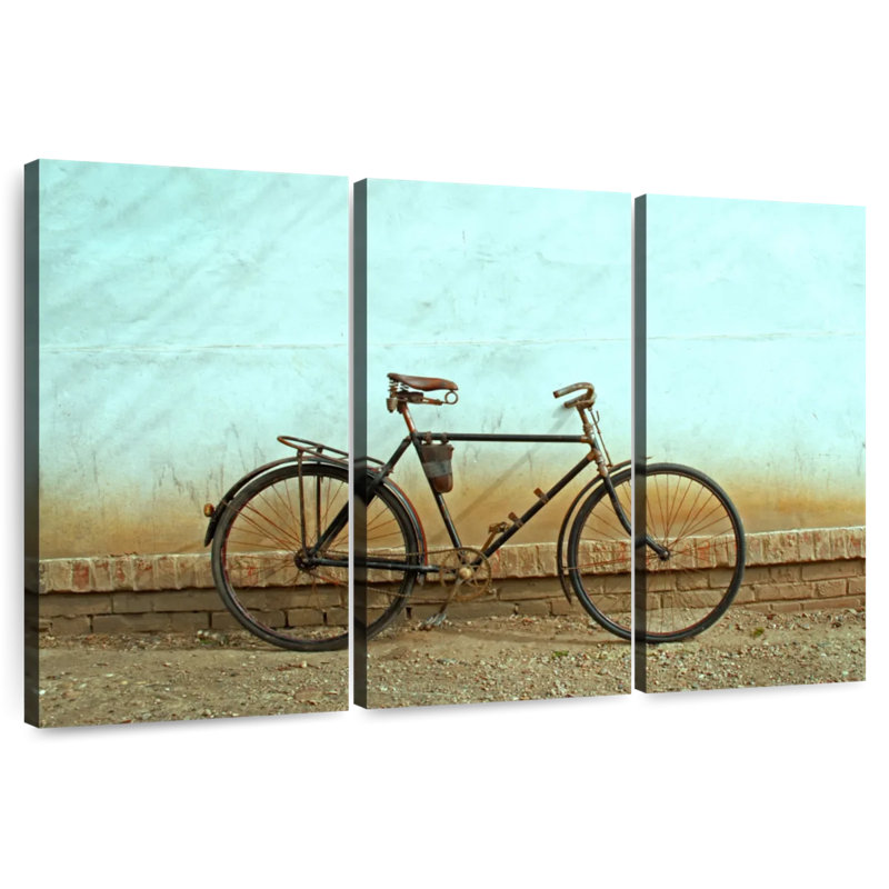 Parked Old Bicycle, 24" H x 38" W