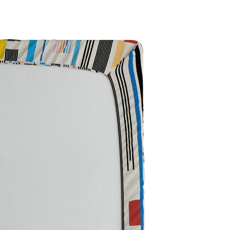 Twin XL Multicolor Striped Microfiber Fitted Sheet