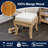Rowan 18.5" Coastal Woven Rattan Vanity Stool with White Upholstered Cushion, Natural Mango Wood Backless Makeup Chair for Bedroom & Bath-45007964