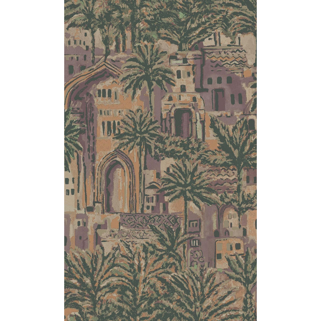 Dalenna Tropical Palm Leaves in Ancient Time Botanical 33' L x 21" W Texture Wallpaper Roll (Set of 24) Bayou Breeze 