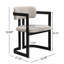 Ensemble de 2 chaises de salle à manger rembourrées en tissu avec structure en métal noir, capacité de poids de 265 lb-958053943