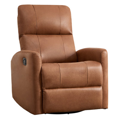 Kiea 30.7" Wide Modern Soft Upholstered Glider And Swivel Manual Recliner