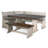 Camie 4Pc Corner Breakfast Nook Set, Grey Brown Dining Table And Bench
