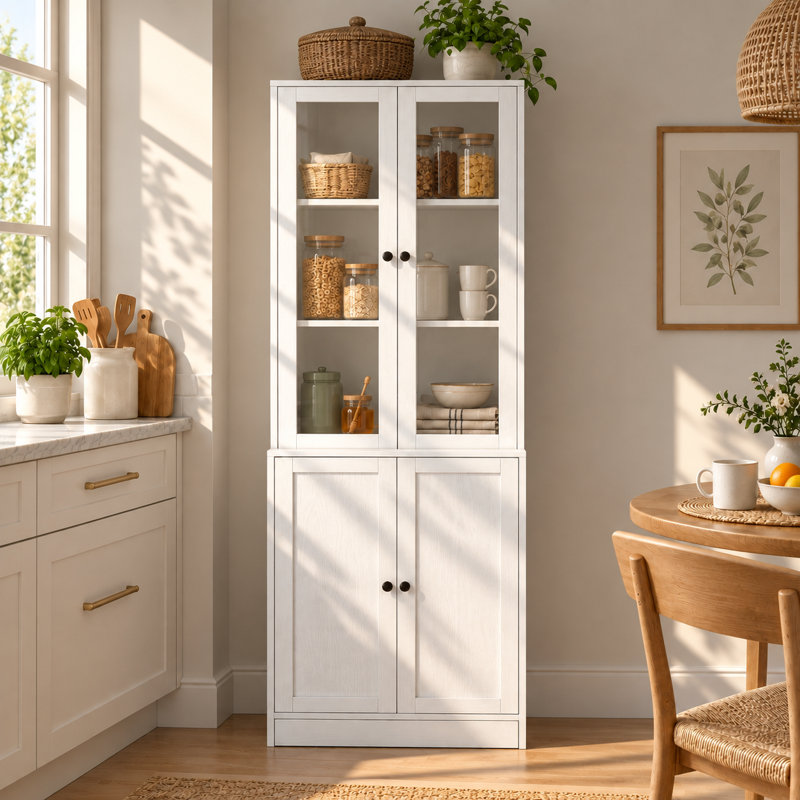 71" H X 23.6" W Kitchen Pantry,White, White
