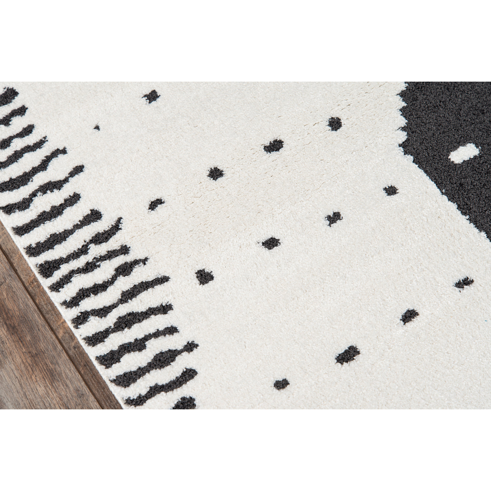 Metro Ivory Black Geometric Rug, Rectangle 8'6" x 11'6"