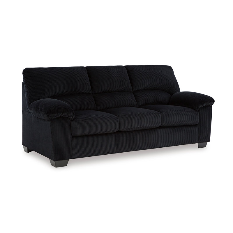 Castanon Sofa, Black Polyester