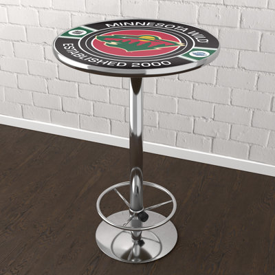 Minnesota Wild Patch  Bar Table With Footrest