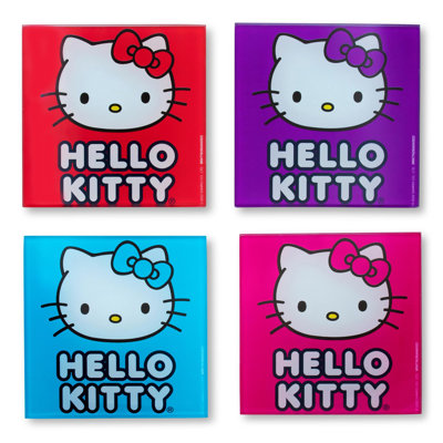Glass Square 4 Piece Coaster Set