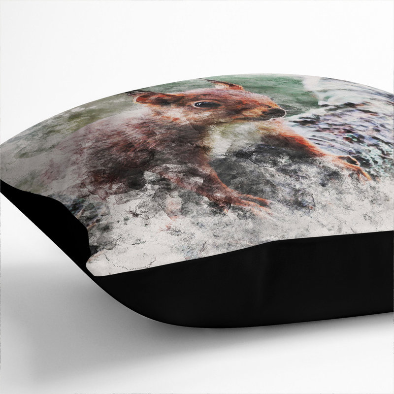 Square Cushion, Black, 55cm H x 55cm W x 20cm D