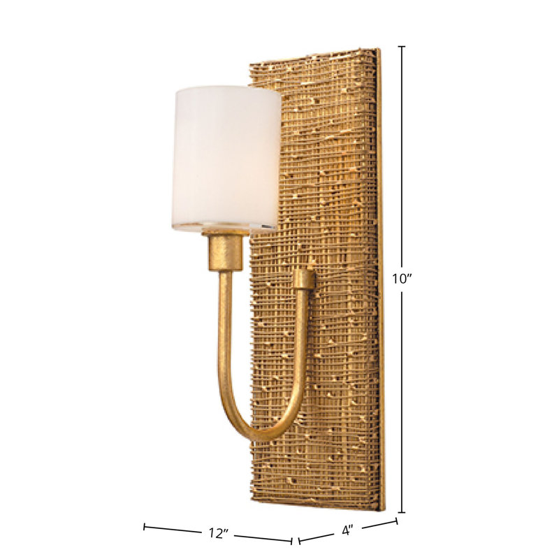 Cestino 2 LT Gold Leaf Wall Sconce Kalco