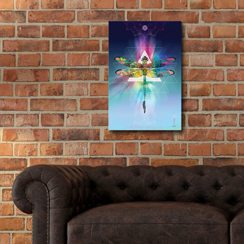 «Cosmic Dragonfly» par Karin Roberts, Ebern Designs, art mural en verre acrylique, 12 po x 16 po