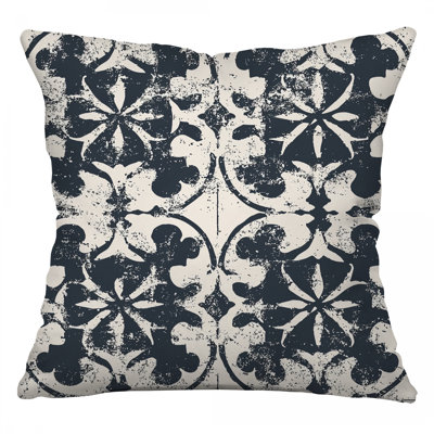Tile Design Throw Pillow, Abstract Cotton Twill Pillows