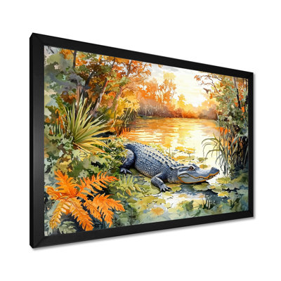 Swamp Life Of Crocodile I - Crocodile Print Wall Art