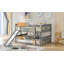 Lit superposé double au dessus d'un lit double avec échelle avec glissade, gris (Ancien SKU: LT000208AAE)-1668666598