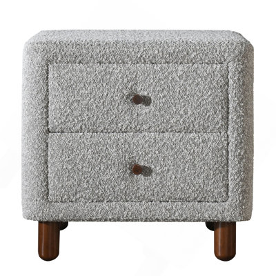 Table de chevet 2 tiroirs Grey Boucle