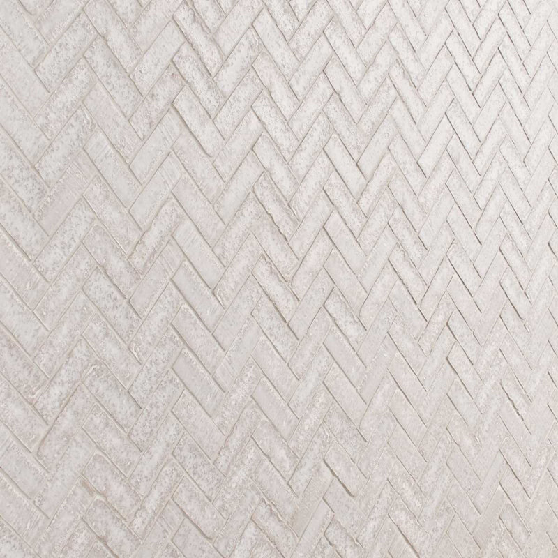 Aspera 12.72 In. X 13.53 In. Herringbone Matte Porcelain Mosaic Floor And Wall Tile (10.71 Sq. Ft. / Case), Chalk White