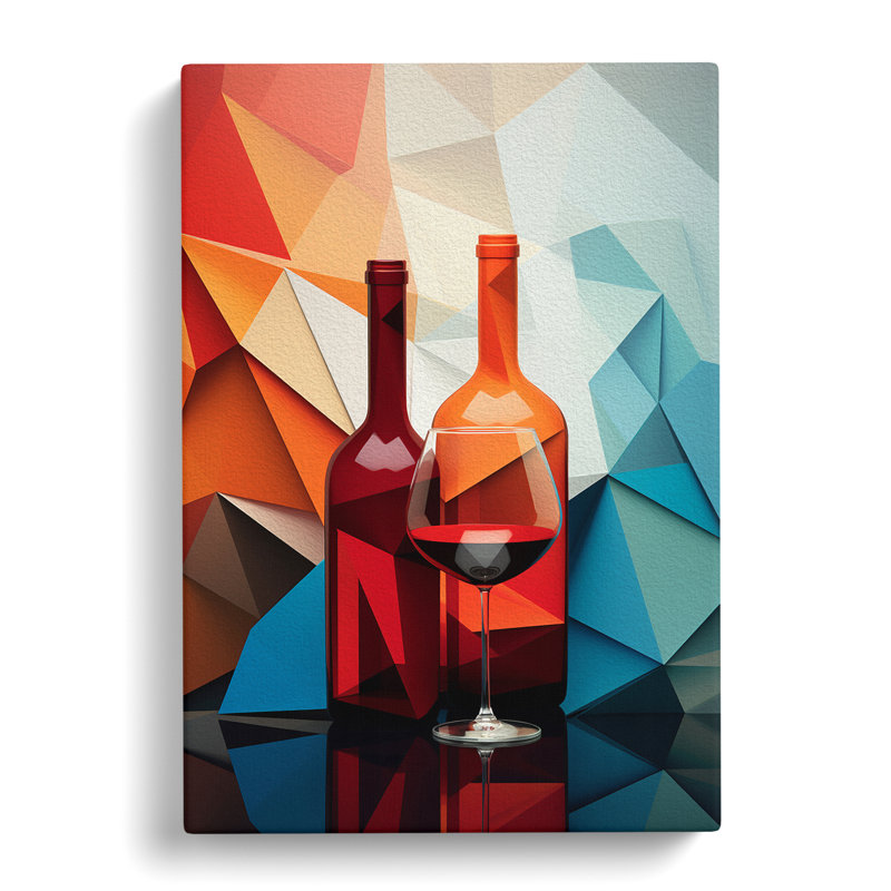 Wine Geometric - Wrapped Canvas, 60cm H x 40cm W x 3cm D