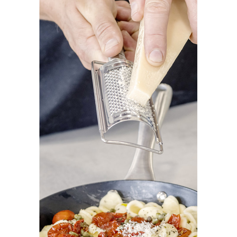 KitchenCraft Oval Handled Professional Stainless Steel Kitchen Tools, 3pc Set Including Peeler, Garlic Press and Curved Grater