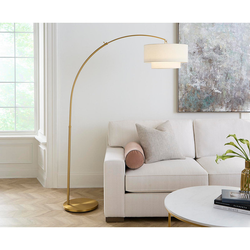 Sawyer 75 " Arched Floor Lamp, Burnished Brass