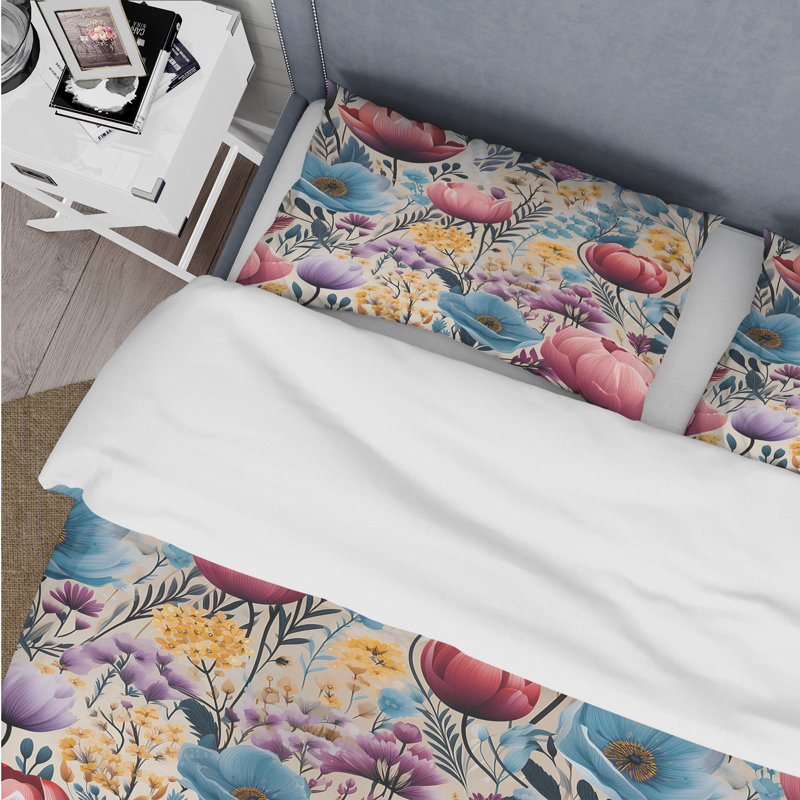 Ensemble de housse de couette Maurilio, Housse de couette pour grand lit et 2 taies décor