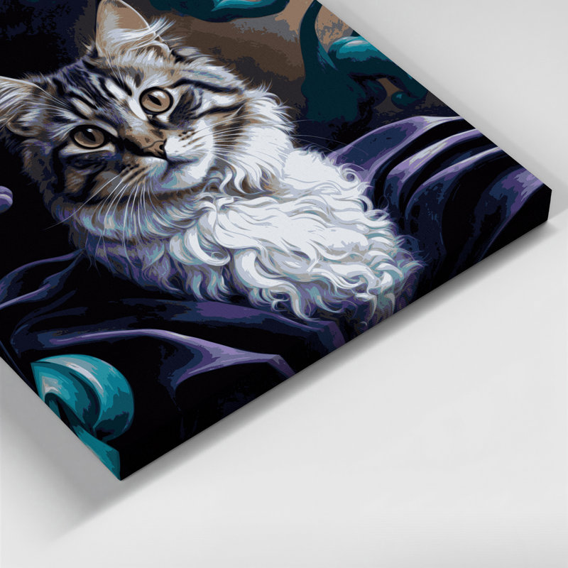 «Cats Foldex Grey», art mural sur toile, H 32 po x l 32 po