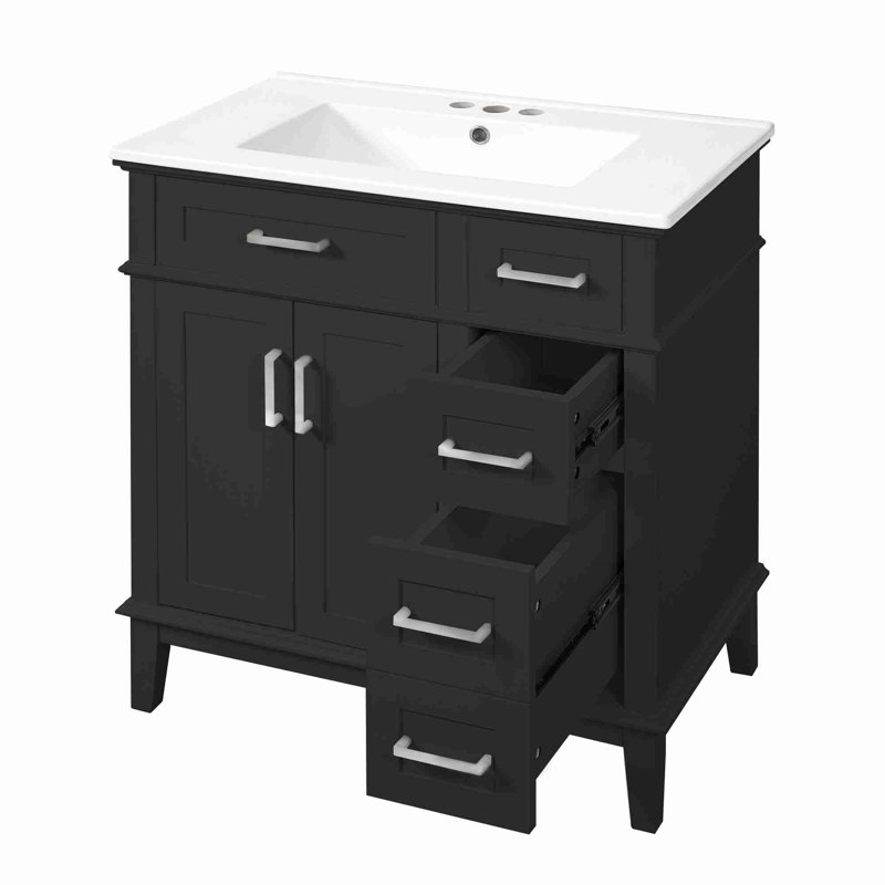 Modern 30" Bathroom Vanity, Black