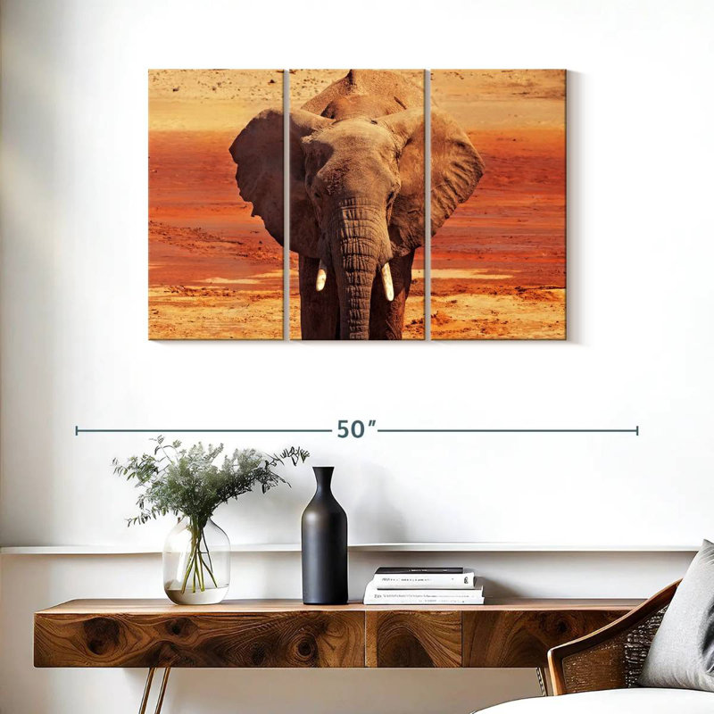 African Desert Elephant, 24" H x 38" W