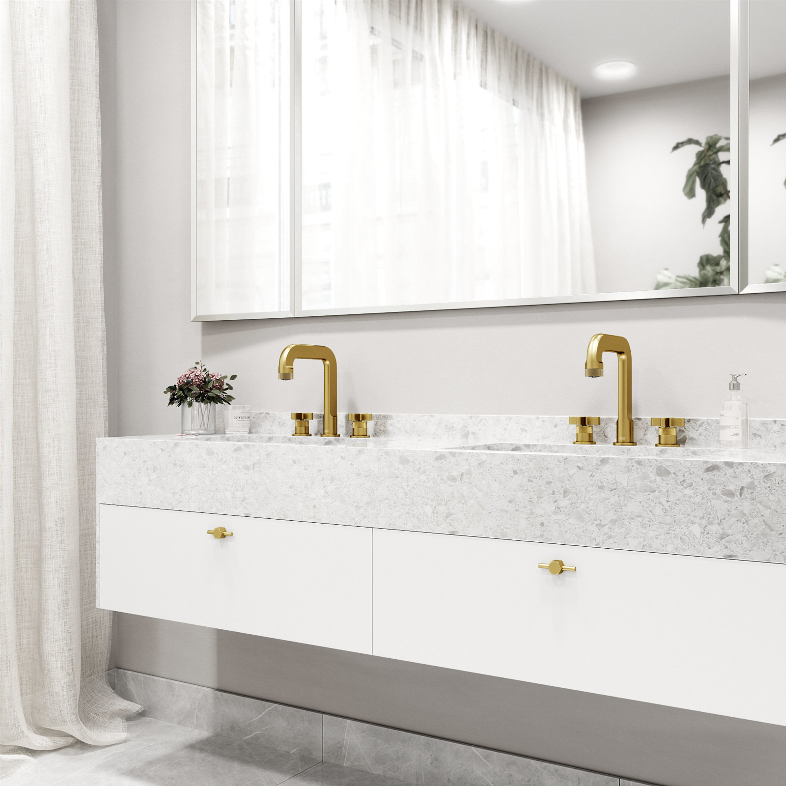 Wythe Widespread Bathroom Faucet, Matte Brushed Gold