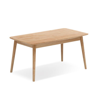 Rubber wood color Rectangular Solid Dining Table For Dining Room/Kitchen