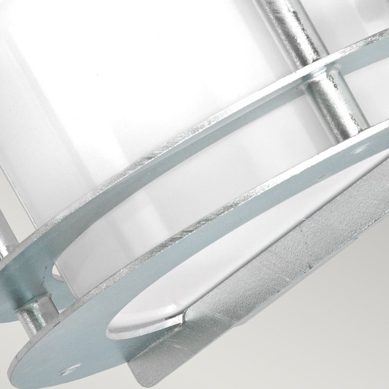 Ullmann Outdoor Bulkhead Light, Opal Galvanised, 60W E27