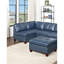 Fauteuil sans accoudoirs en cuir véritable bleu, siège pour chaise contemporaine, encre bleue