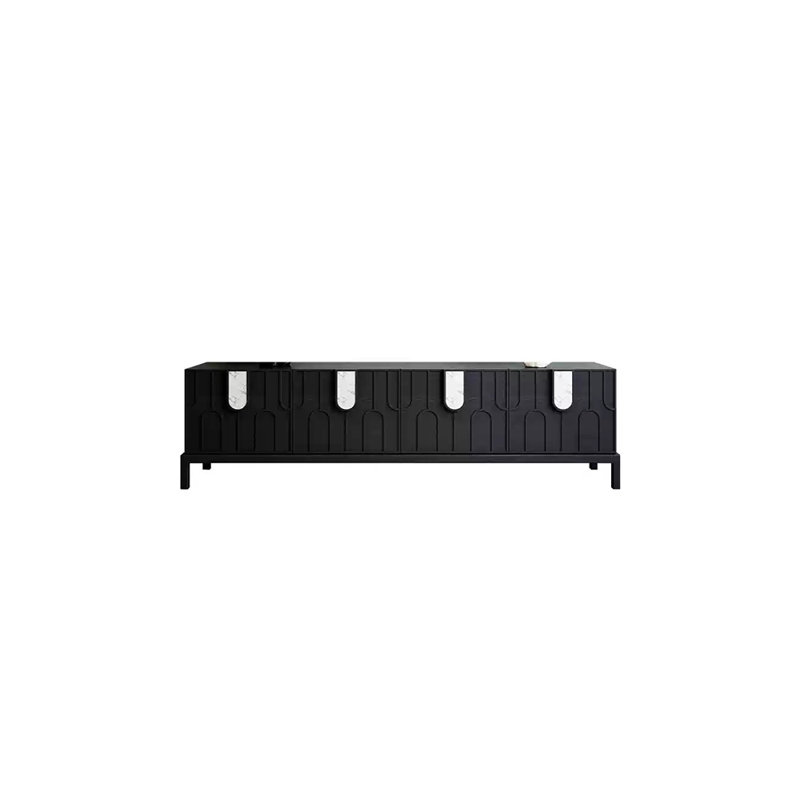 Meuble télé de style européen, Brun orangé, 23.62”H x 94.49”W x 15.75”D