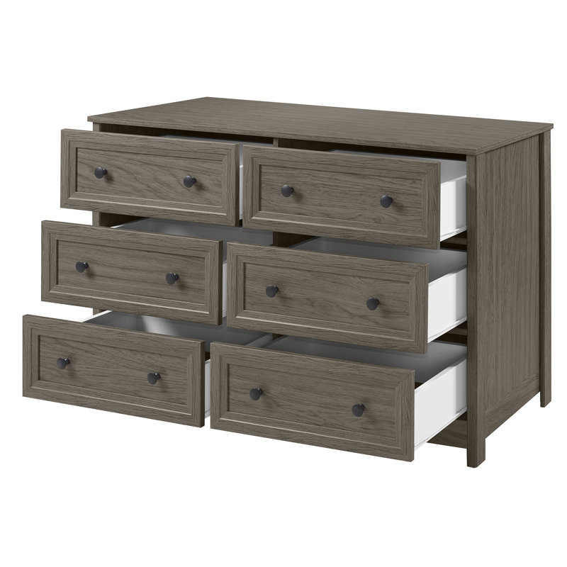Commode double l 6 tiroirs Lindberg, Gris ardoise