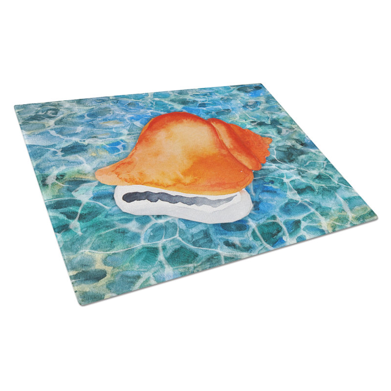 Caroline's Treasures Under Water Glass Sea Shell Cutting Board