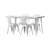 Mcpeters 31.5'' x 63'' Rectangular Metal Indoor-Outdoor Table Set with 4 Stack Chairs-21223473-98626315