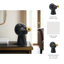 Figurine décorative moderne en grès noir et céramique avec accent doré - Figurine décorative 12 po-1784923332