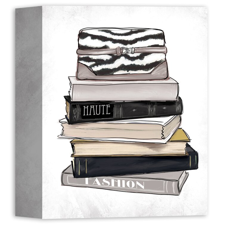 Fashion Book Stack Illustration Print