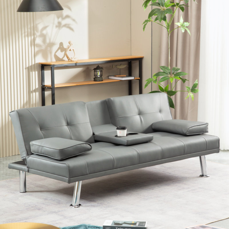 Liyana, H 31,69 po x l 66,53 po x P 30,7 po, Fausse fourrure grise