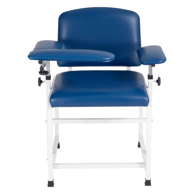 Fauteuil de prélèvement sanguin d'une capacité de 227 kg (500 lb), avec accoudoirs réglables, siège rembourré et revêtement en cuir PVC facile à nettoyer, pour une utilisation médicale dans les hôpitaux et les cliniques.