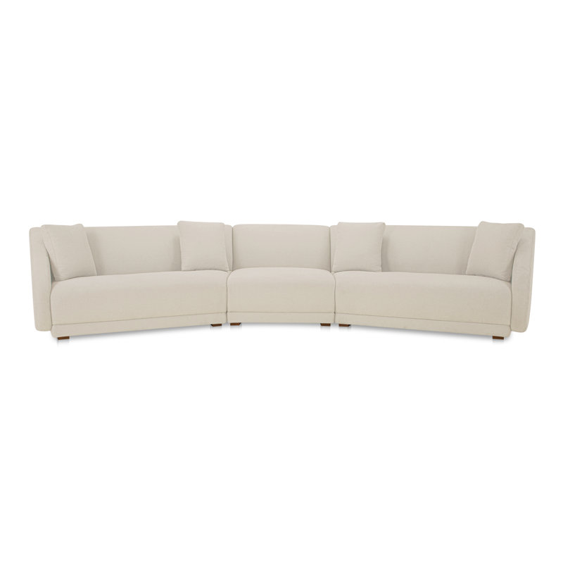 Canapé modulaire 3 pièces Rae, Polyester blanc