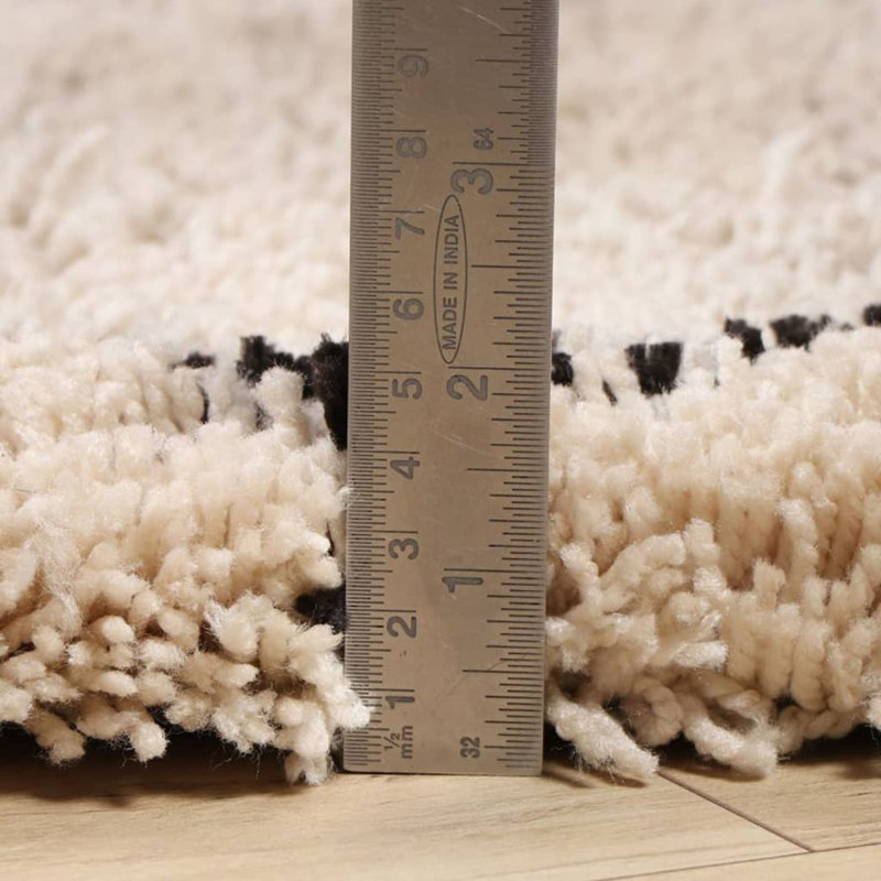 Berlin Geometric Hand Woven Shag Area Rug, Rectangle 160 x 230cm