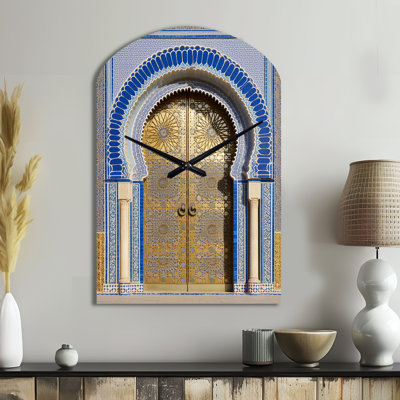 Horloge murale Morrocco Palace Golden Doors I - campagne, asymétrique