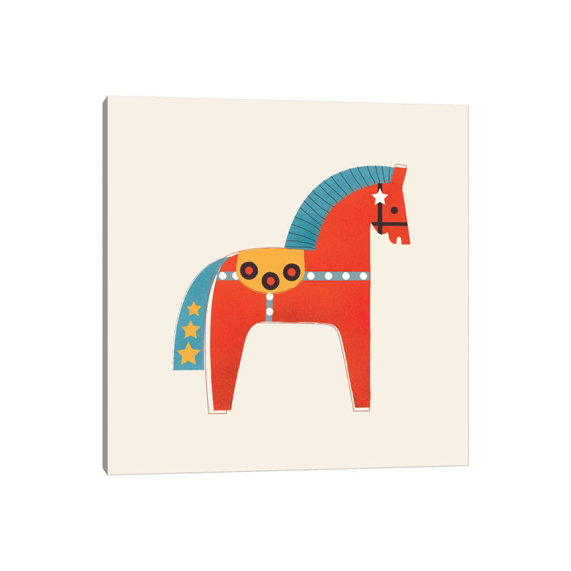 Christmas Horse by Show Me Mars - Gallery-Wrapped Canvas Giclée on Canvas, 30.48 cm H x 30.48 cm W, Canvas