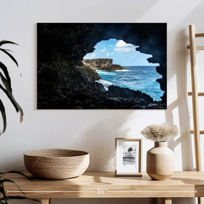 Gillard, Barbade, bord de mer, grotte, H 16 po x l 24 po