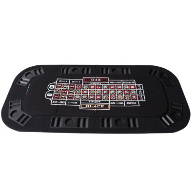 INO Design 3In1 Poker Table Top For Poker Blackjack Roulette Foldable Casino Games With Carrying Bag Black