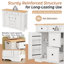 Buffet avec rangement, console de cuisine avec 5 tiroirs et 2 armoires-863440267