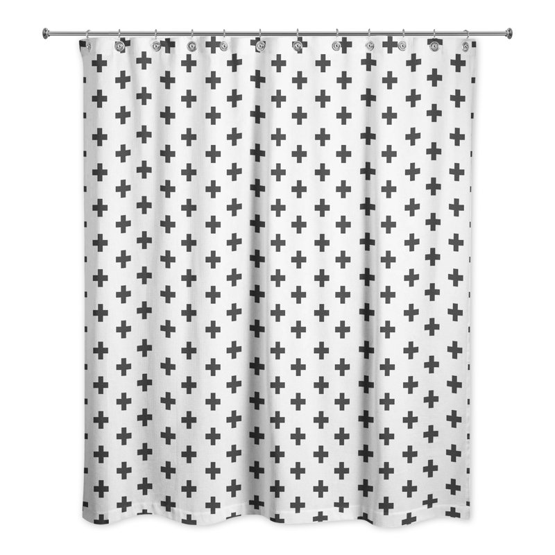 Rideau de douche simple à motif géométrique Elettra